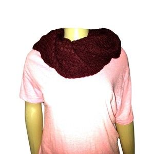Cabin Fever L.A. Express Burgundy Knit Cowl Snood Scarf NWT
